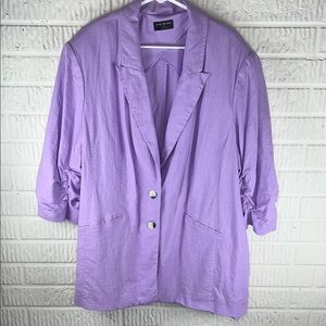 Lane Bryant Lilac Oversized Blazer Jacket linen Blend